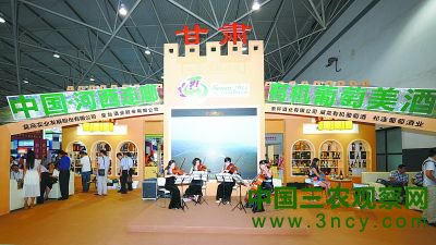 甘肃河西走廊葡萄酒在9月9日开幕的第四届中国(贵州)国际酒类博览会上精彩亮相。一座外形独特、风格新颖的葡萄酒展区(武威·中国葡萄酒城)夺人眼球，引人注目。