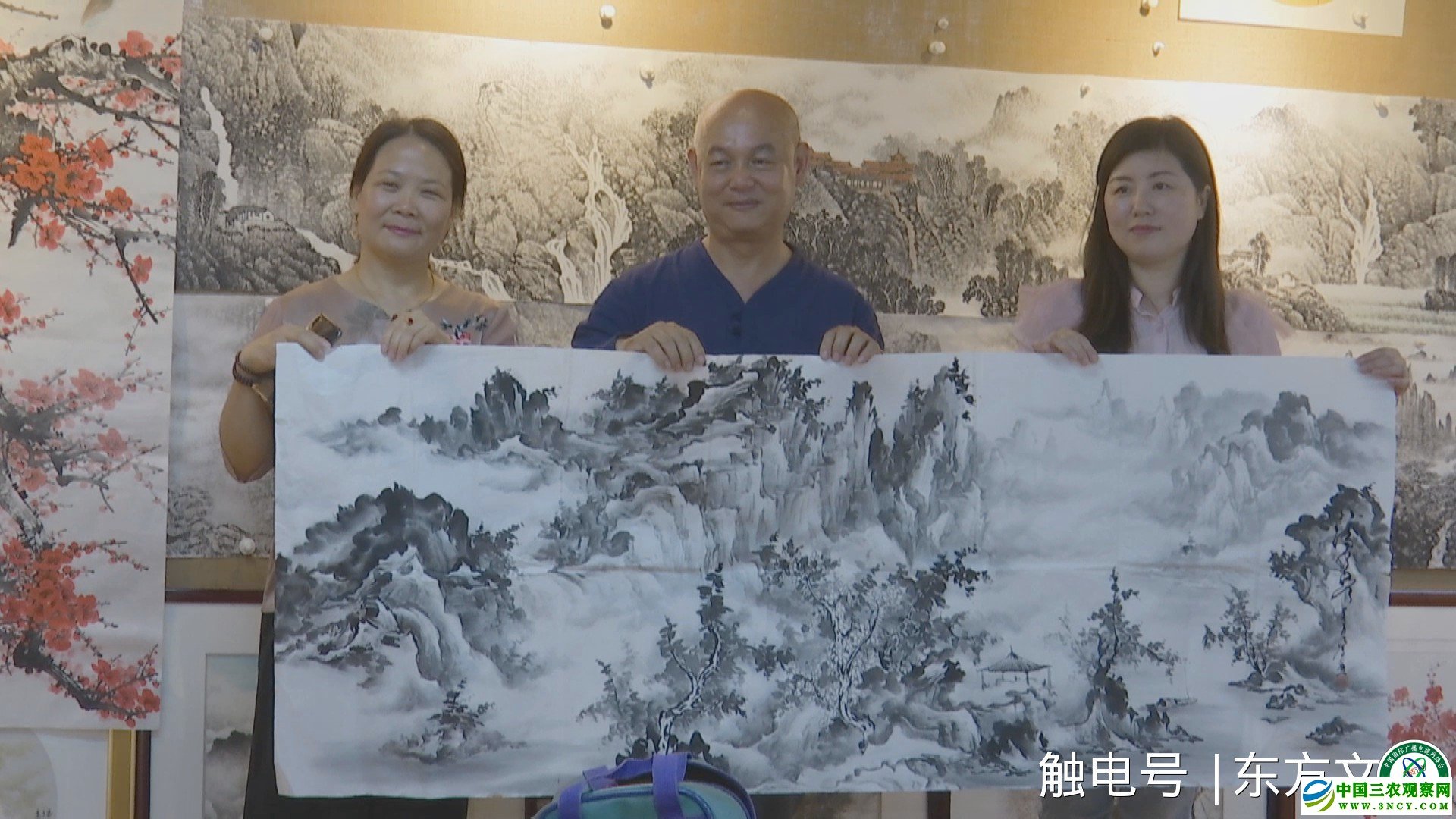 台湾南菁艺术学院院长柯沛鸿向铜陵金陵画院赠画